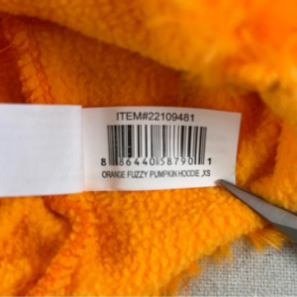 Pumpkin Halloween Costume for Small Dog Fuzzy Orange Hoodie